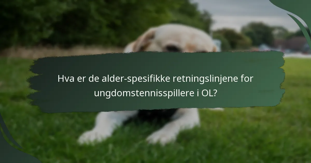 Hva er de alder-spesifikke retningslinjene for ungdomstennisspillere i OL?