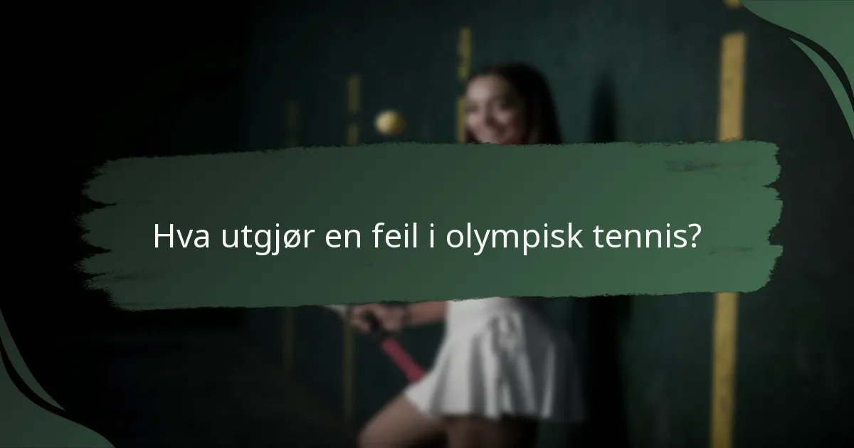 Hva utgjør en feil i olympisk tennis?