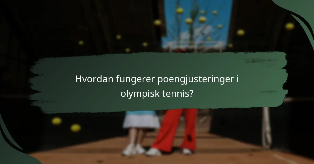 Hvordan fungerer poengjusteringer i olympisk tennis?