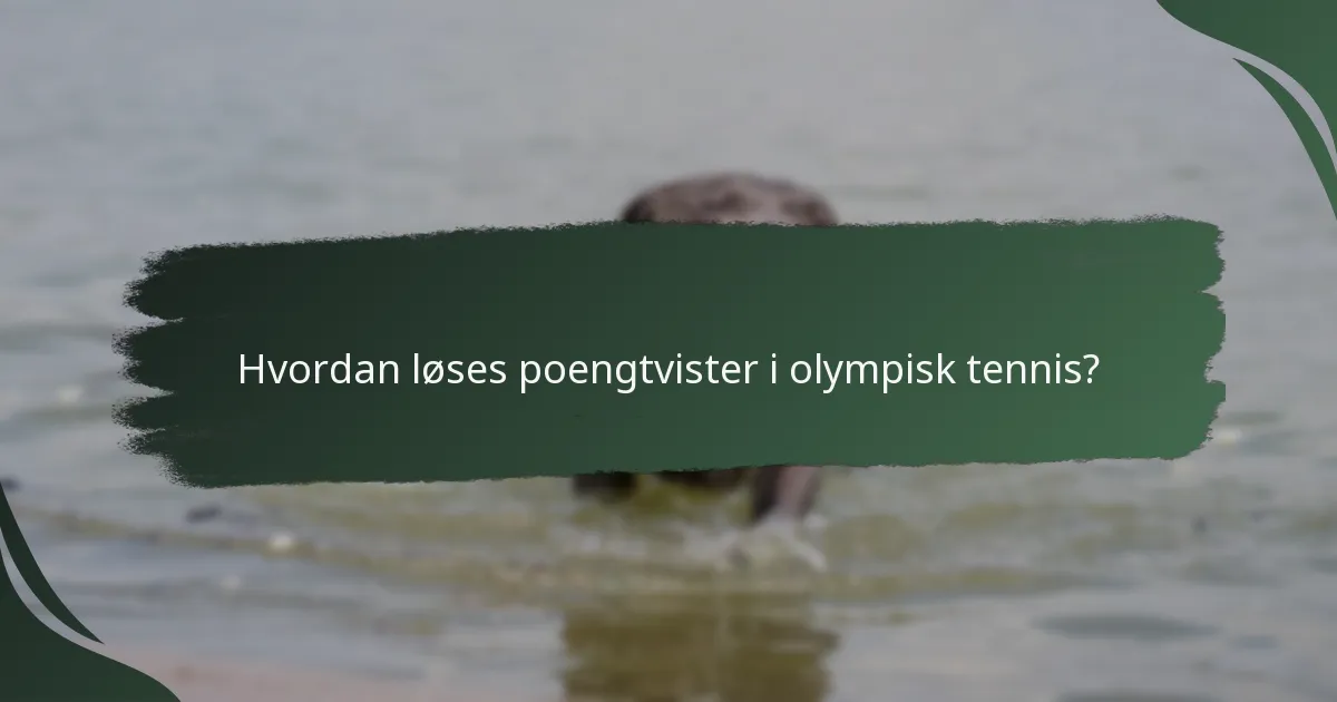 Hvordan løses poengtvister i olympisk tennis?