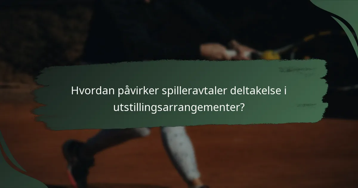 Hvordan påvirker spilleravtaler deltakelse i utstillingsarrangementer?